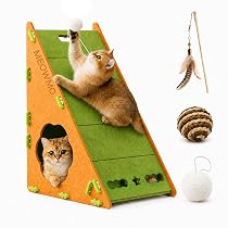 Amazon | 猫 爪研ぎ【頑丈設計・飛び散りにくい】猫 隠れ家 高密度