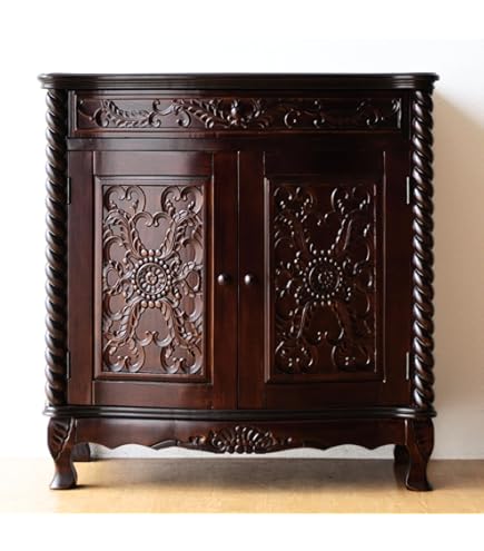 Amazon.co.jp: アンティーク昭和レトロ サイドボード ガラス戸 飾り棚