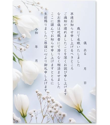 Amazon | 喪中はがき 10枚【年賀状じまい文/手書き記入用】私製はがき