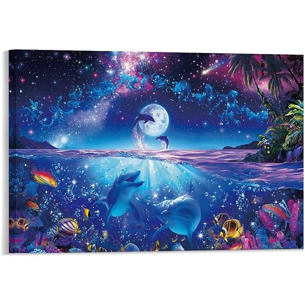 Amazon｜絵画 インテリア おしゃれ ラッセン 星に願いを アート モダン 