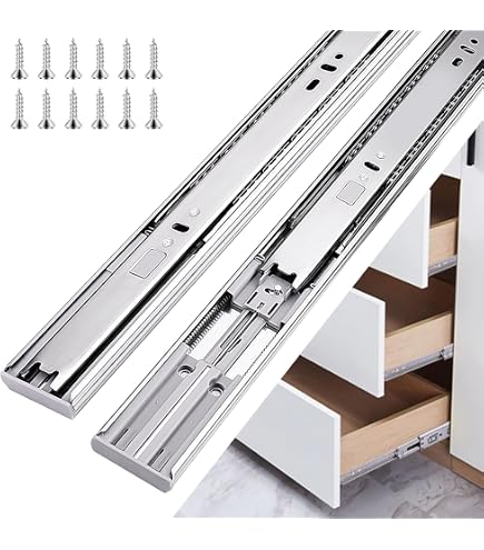Soft Close Drawer Slides 16 Inch - Full Extension Ball Bearing Rails, 100 LB Capacity, For Cabinets & Dressers