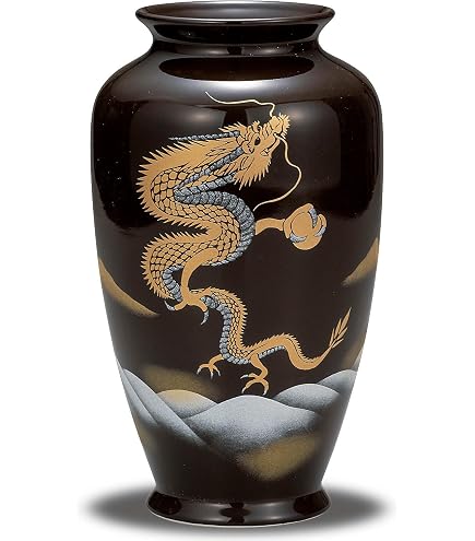 Amazon.co.jp: 九谷の花瓶【九谷焼】 8号花瓶 金箔鶴連山 : ホーム