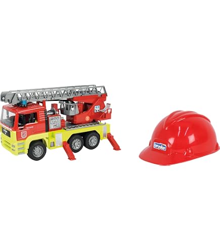 Amazon.co.jp: 01760 ブルーダー MAN 消防車 (ヘルメットセット bruder