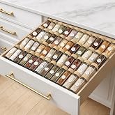 Clear Acrylic Spice Drawer Organiser, 4 Tier Expands From 11" to 22", Drawer Seasoning Organizer, Kitchen Spice Rack Tray for