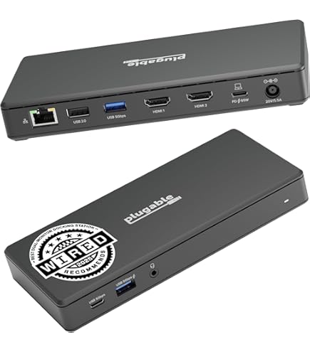 PCケーブル・コネクタ plugable USB-C 4K DOCKING STATION Plugable USB-C Docking Station with HDMI, 60W Laptop Charging