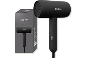 SALONIA サロニア スムースシャイン ドライヤー 大風量 速乾 軽量 ヘアドライヤー ブラック【Amazon.co.jp限定】