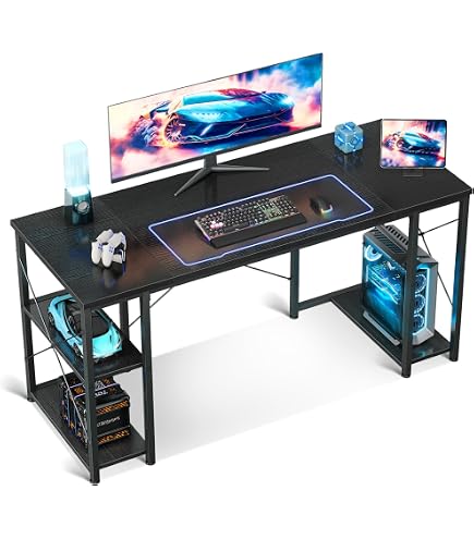 Amazon | ゲーミングデスク PC ゲームデスク 幅135cm gaming desk 机