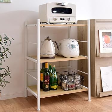 YXSNG] スライド棚付き レンジ台 キッチン収納 ハイタイプ