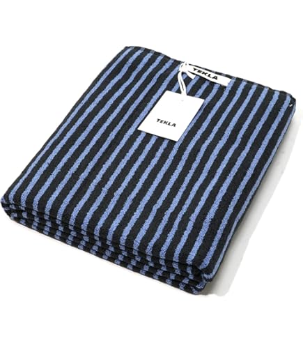 ☘️大特価☘️ テクラ　バスタオル ブルー　ブラック 70×140 Amazon｜[テクラ] バスタオル ブルー/ブラック BLUE & BLACK 70