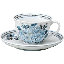 Amazon｜九谷焼 宮吉ゆみこ カップ&ソーサー (化粧箱入) 牡丹 K4