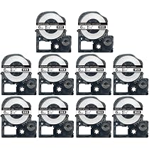 Amazon | キングジム 用 テプラ PRO 6mm 白 黒文字 SS6K-10P 強粘着