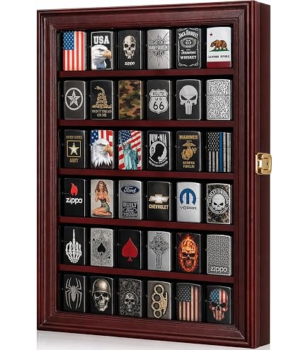 Amazon.co.jp: アルミ製 ライター コレクションケース 42 個 収納