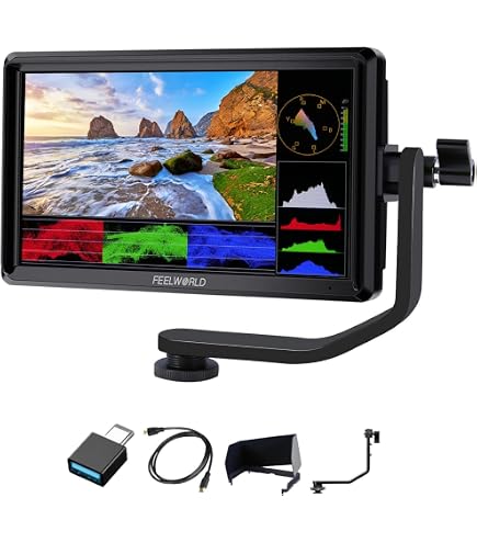 FEELWORLD LUT6 4Kモニター サンシェード・電源・バッテリー付 Amazon.co.jp: FEELWORLD LUT6 フィールワールド 6インチ モニター