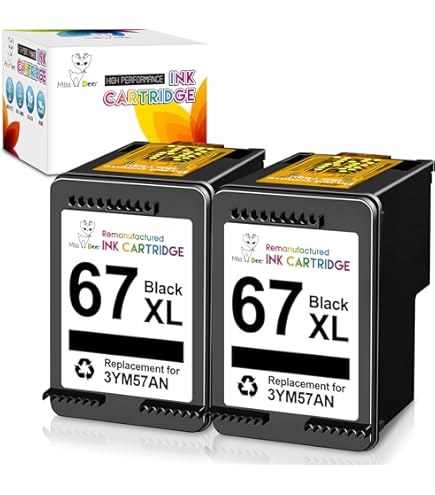 Amazon.co.jp: 【純正品 大容量・黒2個セット】HP 67XL インク
