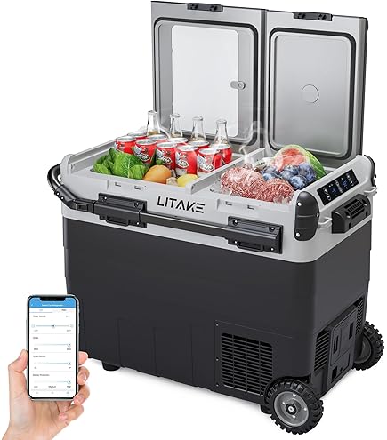 Goture 車載冷蔵庫 40L 大容量キャスター付き 調整ハンドル付き Amazon.co.jp: Goture 車載冷蔵庫 40L 大容量 キャスター付き