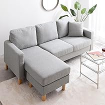 【3/30日まで受取の方】カウチソファ クッション付き Amazon｜家具350 ソファ カウチソファ オットマン 三人掛け 3人