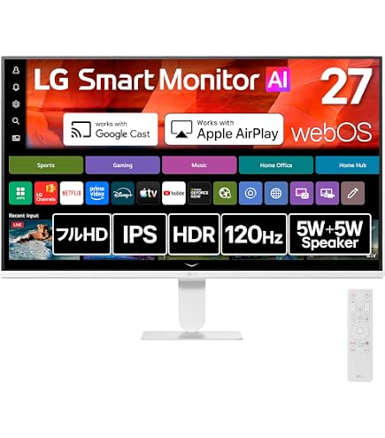 Amazon.co.jp: 27U730SA-W LG Smart Monitor 27型 4KwebOS搭載モニター