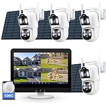 Amazon.co.jp: VORGUT 防犯カメラ 屋外 ソーラー モニタ一付き 400万