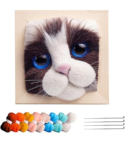 Amazon.co.jp: AZ-FRONT 羊毛フェルト DIY キット 手作り猫顔