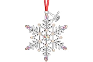 2024 クリスマススノーフレークオーナメント クリスマスツリーデコレーション用 雪の結晶 デコレーションハンギングオーナメント ホリデー装飾用 年間記念品 ギフト(金属、シルバー)
