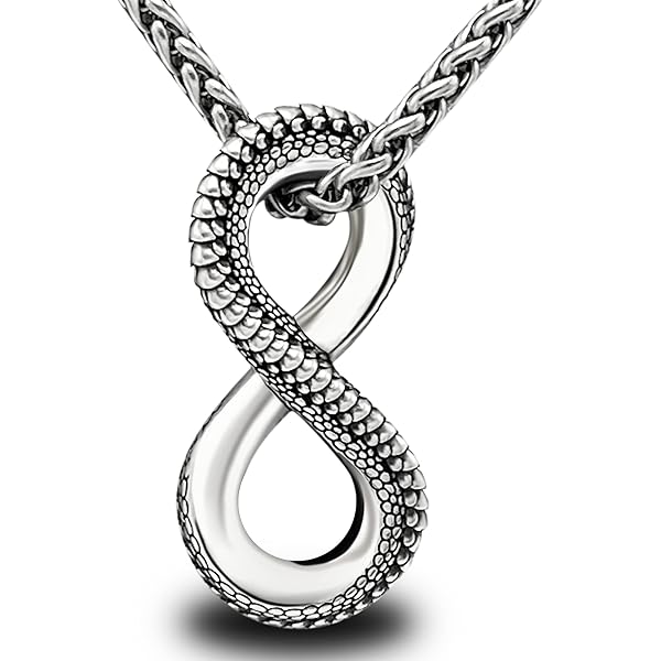 Ouroboros Snake Infinity Necklace - Stainless Steel Norse Talisman Jewelry For Men & Women