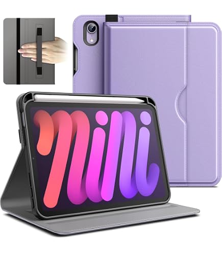 Correa De Mano Antideslizante De Silicona ZhaoCo Para IPad Mini 7 (2024) Y Mini 6 (2021) – Sujeción Segura En Las 4 Esquinas, Color Morado