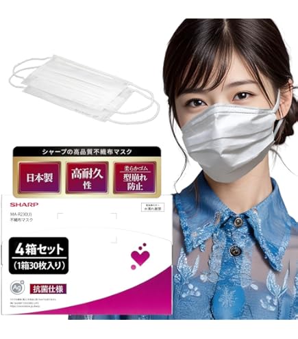 Amazon.co.jp: [シャープ] 公式 日本製 不織布マスク 15枚入り3箱