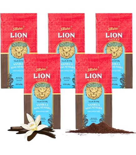 Amazon.co.jp: ライオンコーヒー バニラマカダミア 豆 24oz (680g) ×3