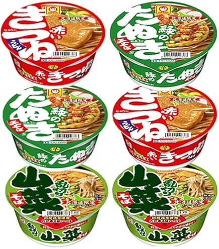 Amazon.co.jp: カップ麺 マルちゃん ミニカップ麺 赤いきつね / 緑の
