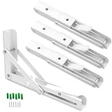 晨陽小店 折りたたみ 棚受け 金具 4個入 l字金具 棚支え L字型 壁掛け 吊り棚 DIY 耐荷重100kg 白 10inch-25cm