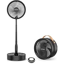 Keynice 扇風機 折り畳み 無段階伸縮式 卓上扇風機 KN-Q8Pro ブラック