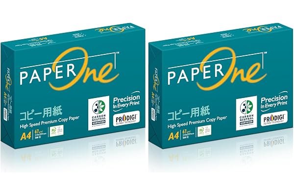 エイプリル(April) PaperOne コピー用紙 A4 500枚× 2冊 高白色コピー用紙 紙厚0.09mm大量印刷向き カーボンニュートラル認証 PEFC認証