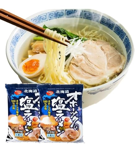 Amazon.co.jp: オホーツクの塩ラーメン 袋麺 オホーツクの塩 ラーメン