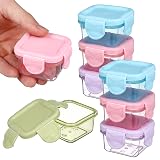 NUOLUX 8個セット 多機能密閉保存容器 スナック 食品保存ボックス Pp素材 ポータブルキッチンストレージ 2.4X2.4X3.1インチ 小型コンテナ