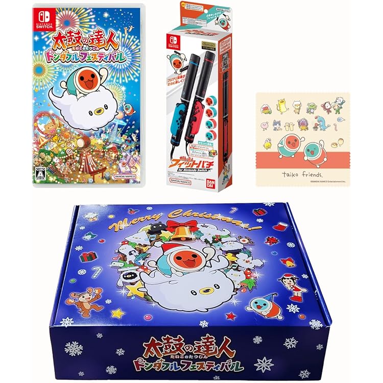 太鼓の達人 ドンダフルフェスティバル　フィットバチ【セット】 BANDAI すぐに遊べる 太鼓の達人 ドンダフルフェスティバル 純正