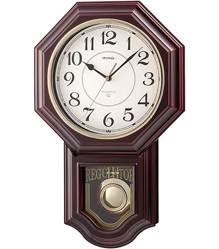 Amazon.co.jp: リズム(RHYTHM) 柱 掛け時計 電波 アナログ ペデルセンR