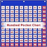 VNOM Hundred Pocket Chart Kids Counting Number Learning Tool for Classroom or Home,0-100 Number Cards & 9 Symbol Cards Includ