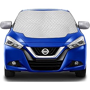 QcoQce カーフロントカバー 車サンシェード 防水 雪対策 凍結防止カバー日よけ 遮光断熱 四季用 厚手 SUV車…