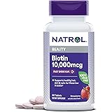 Natrol - ビオチンの自然ないちごの味 10000 mcg。60錠剤