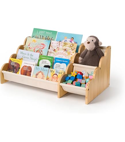 Amazon.co.jp: Puricon 子供用 本棚 絵本ラック 4段タイプ おもちゃ