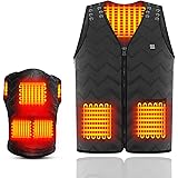 SHIPADO電熱ベスト 電熱ジャケット サイズ調整可能 USB加熱 バッテリー給電 3段階温度調整 5つヒーター 男女兼用 水洗い可能 アウトドア防寒対策 加熱服 ブラック