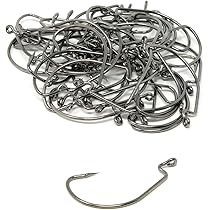 Amazon | eeldog オフセットフック セット バス ワーム ソフトルアー