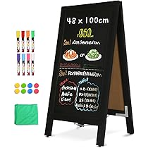 看板 黒板 立て看板 スタンド お店の看板 案内板 ウェルカムボード 店舗用看板 Amazon | VAIIGO A型 看板 両面ブラックボード a型 立て看板