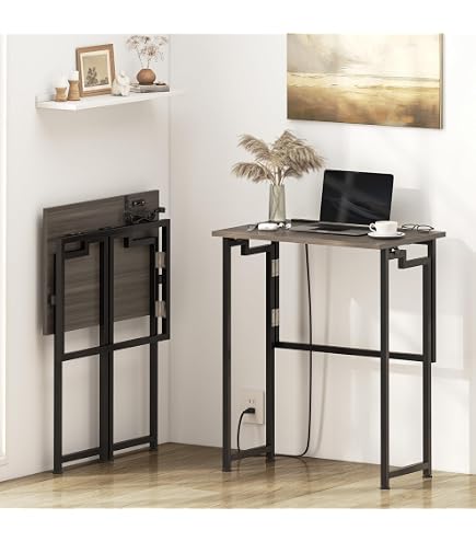 Amazon | りたたみ デスク 幅80×奥行40×高さ70cm 木製 コンパクト 完成