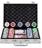 Amazon | COSTWAY ポーカーセット 数字入り 300枚チップ ポーカー