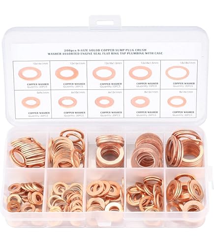 Oil Drain Plug Crush Washer 450 Pcs /Set Oil Drain Plug Crush Aluminum-Gaskets Washer Assortment... O Ring Assortment Kit - Foto 10