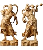 Amazon.co.jp: 極小仏 金剛力士 9cm（2体セット 木製：ツゲ 金泥仕上