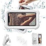 お風呂 スマホ 防水ケース iPhone防水ケース 壁掛けスマホ防水ケース スマホスタンド 防水ケース iPhone お風呂 スマホ 携帯 シャワー 貼り付けシール3枚付き タッチスクリーン Face ID認証対応 防水防霧防塵 360°角度調整可能
