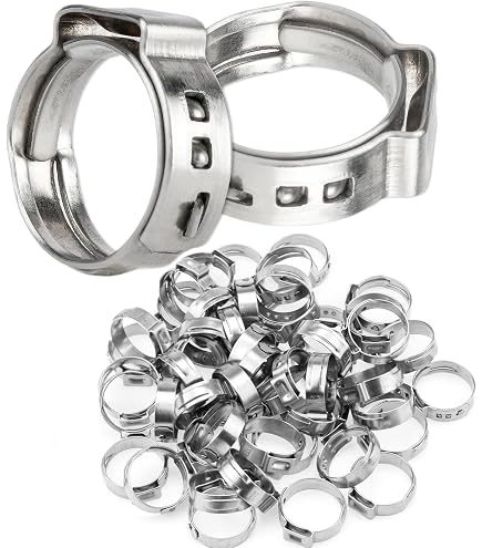 Litoexpe 50 Pcs Single Ear Hose Clamp 12.8mm-15.3mm, Hose