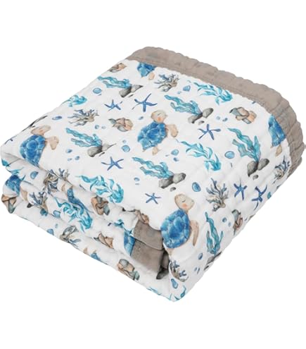 EyMzcod Mink Baby Blanket - Under The Sea Animals Double Layer Swaddle Blanket 30x40 Inches